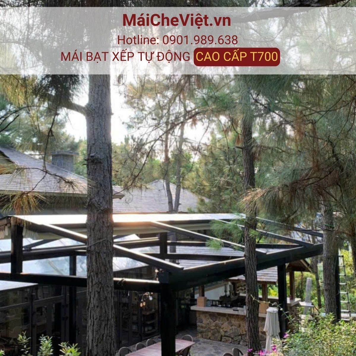 mái bạt xếp tự động