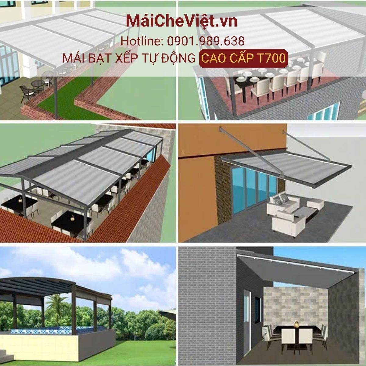 mái bạt xếp tự động