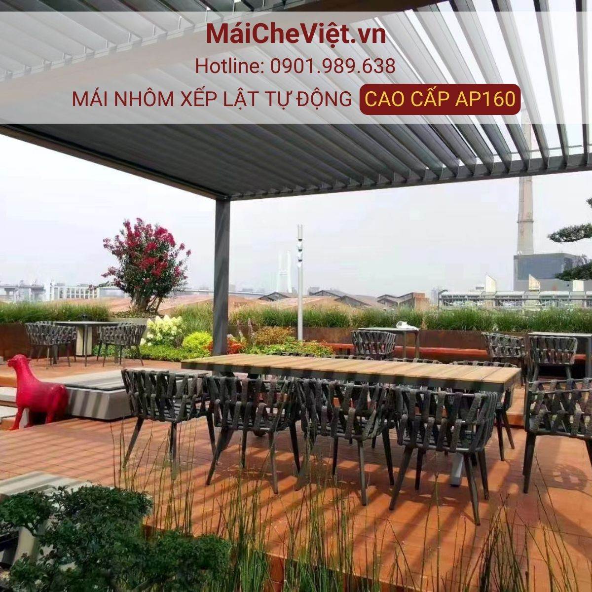 mai nhom xep lat tu dong cao cap AP160 18 mái nhôm xếp lật tự động cao cấp ap160