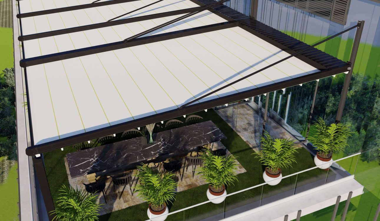 mái bạt xếp di động