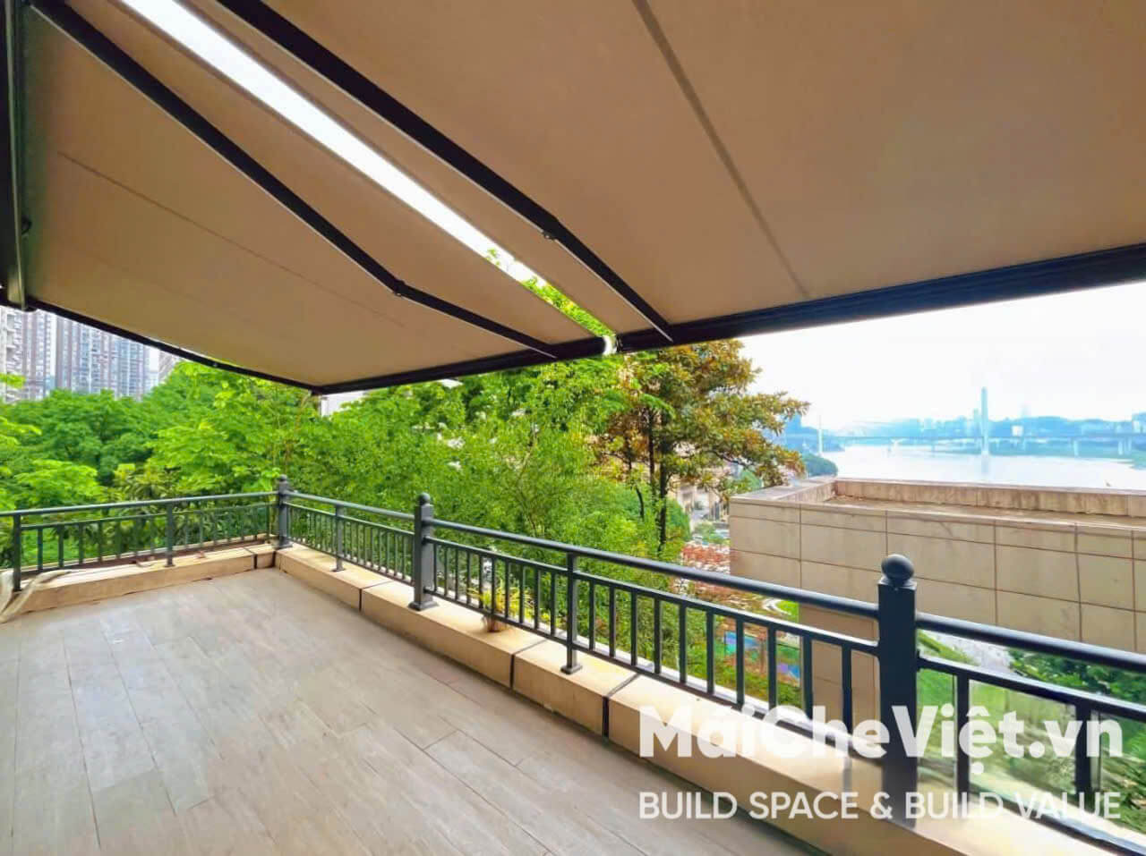 mái hiên di động tại khu biệt thự Nam viên