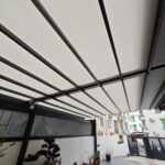 mái bạt xếp tự động, giải pháp mái che thông minh