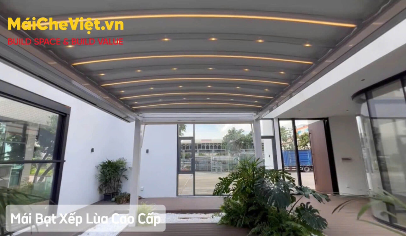 mái bạt xếp lùa cao cấp