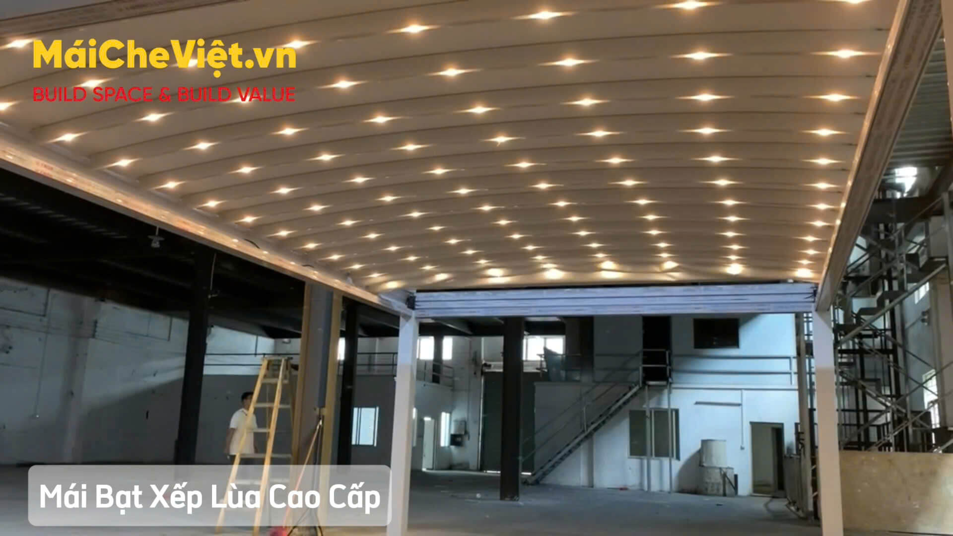 mái bạt xếp lùa cao cấp