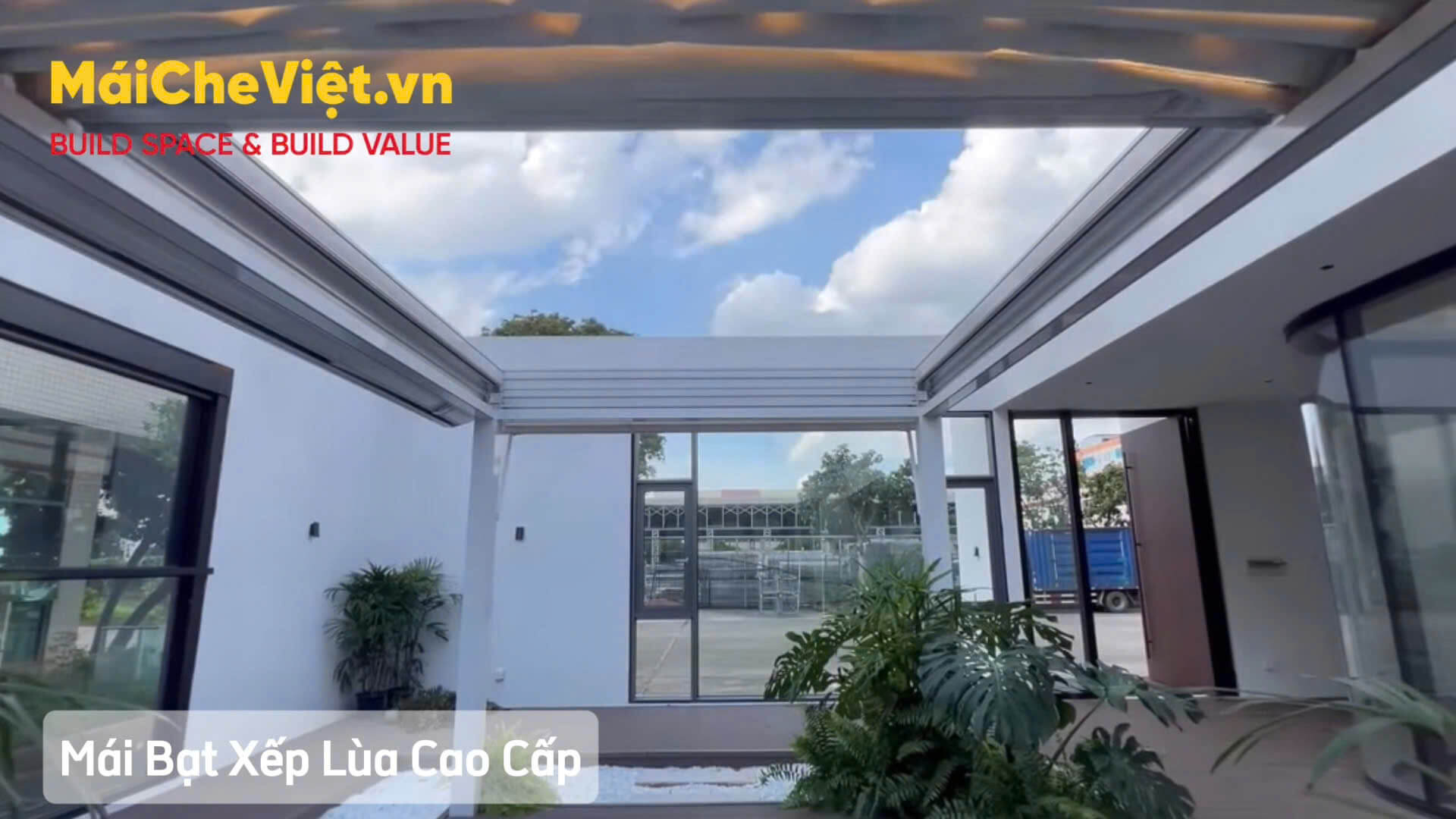 mái bạt xếp lùa cao cấp