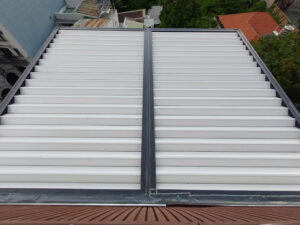Hai bộ Mái Nhôm Xếp Lùa 3m x 4,5m