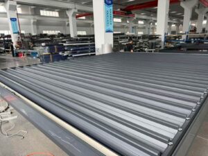 Mái nhôm xếp lùa tự động che ô lấy sáng sân thượng KDC Đạt Gia Hóc Môn