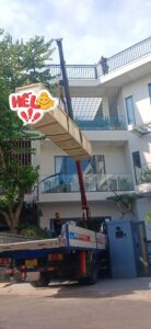 Mái nhôm xếp lùa tự động che ô lấy sáng sân thượng KDC Đạt Gia Hóc Môn