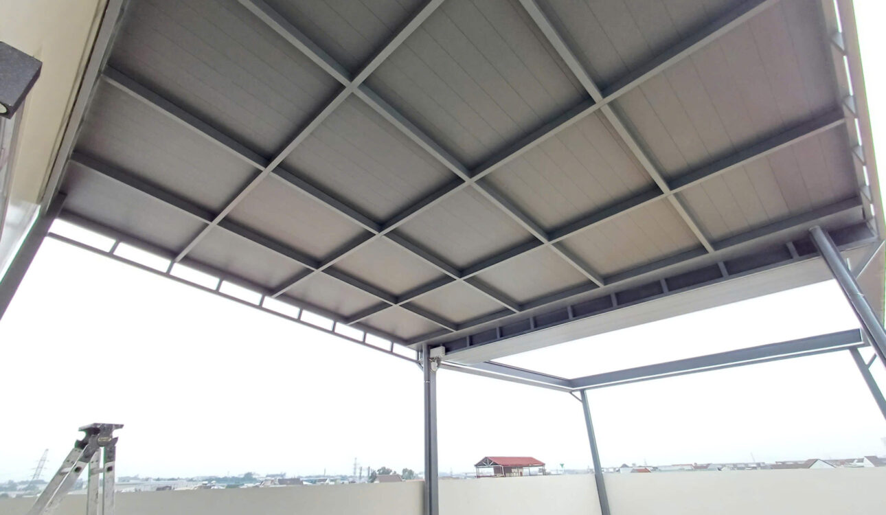 Mái nhôm xếp lùa díc dắc kết hợp tấm lợp hợp kim nhôm tại Long Bình Đồng Nai
